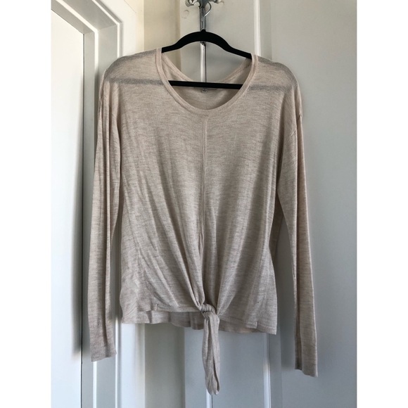 Madewell Modern Tie-Front Sweater in Beige Cream - Picture 3 of 4